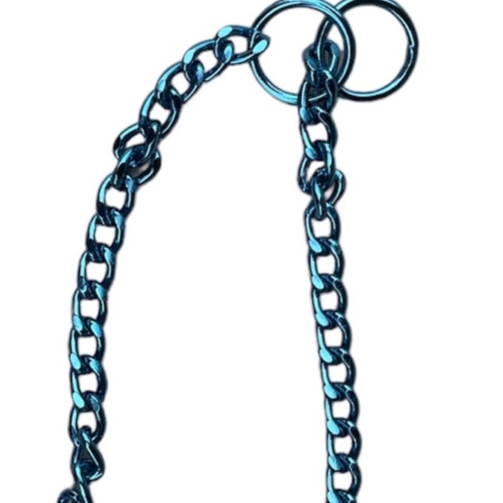 Vo-Toys BLUE Choke Chain 2.5 MM 16" Metal Collar Dog Puppy Choker Steel Japan
